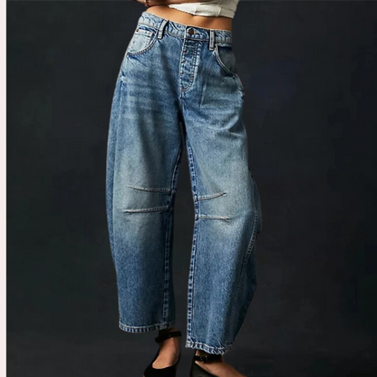 Trendige Jeans mit weitem Bein für Frauen