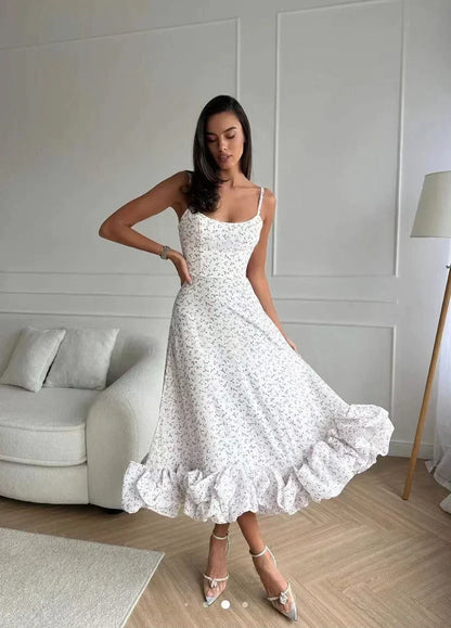 Emilia - Midikleid mit Volant und Bustier