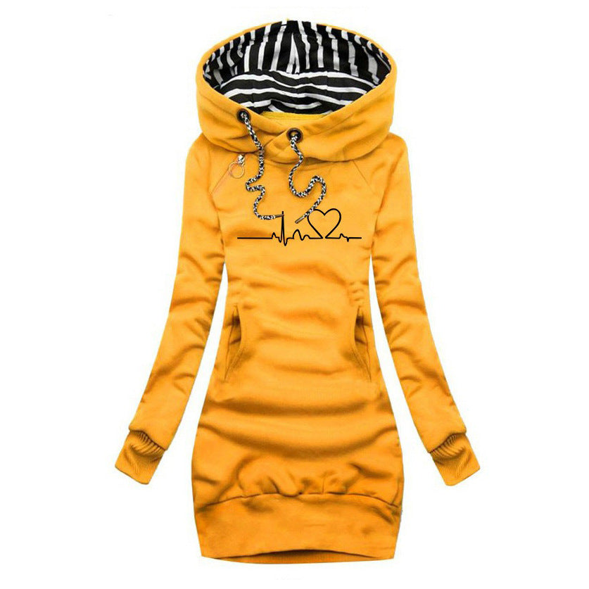 Elviora™ | Bedrucktes Heartbeat-Pulloverkleid