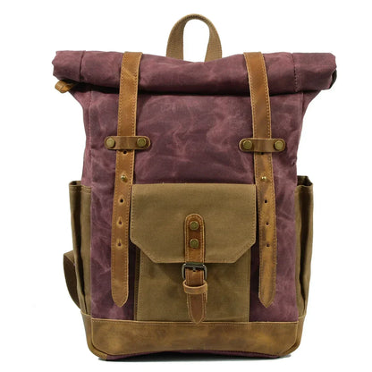 Finn | Stilvoller militärischer Segeltuchrucksack mit Roltop für Wandern und Laptop