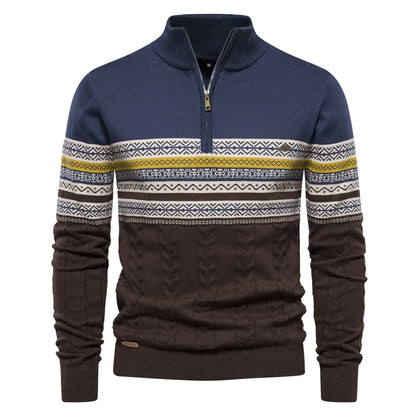 Evelane™ | Fair Isle Pullover mit halbem Reißverschluss