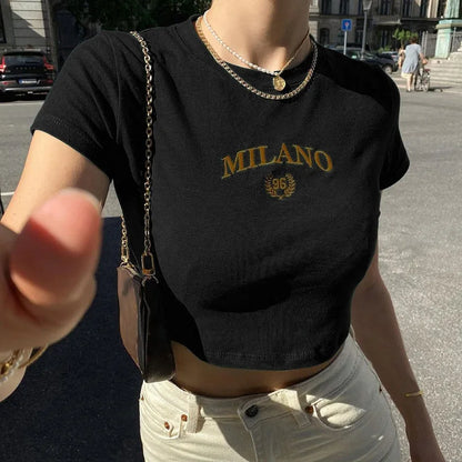 Juliane | Trendy Milano Crop Top für Frauen
