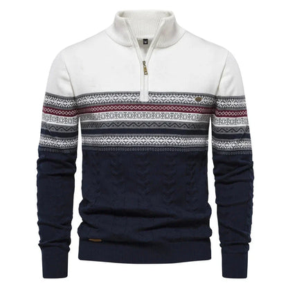 Evelane™ | Fair Isle Pullover mit halbem Reißverschluss