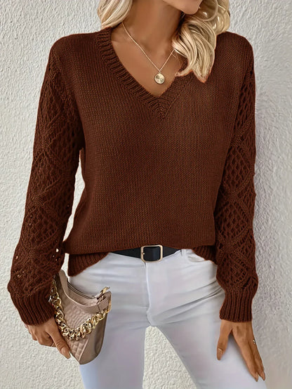 Opale™ | Lässiger V-Ausschnitt Strickpullover