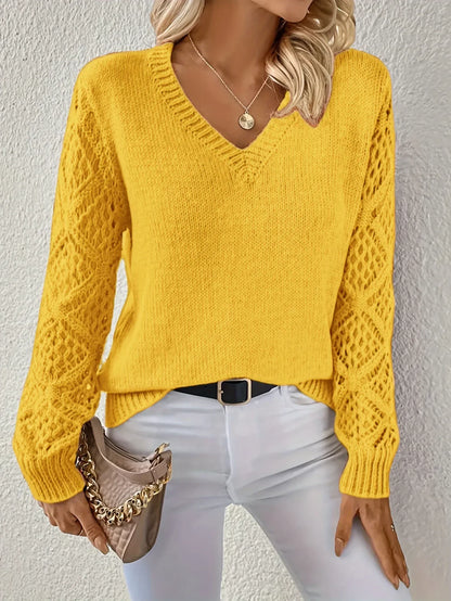 Opale™ | Lässiger V-Ausschnitt Strickpullover