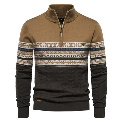 Evelane™ | Fair Isle Pullover mit halbem Reißverschluss