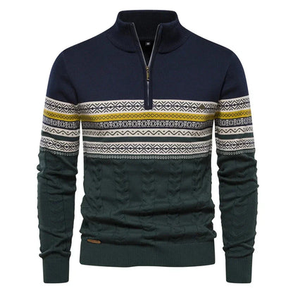 Evelane™ | Fair Isle Pullover mit halbem Reißverschluss