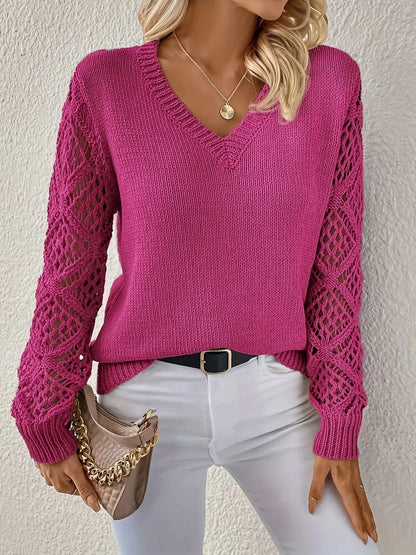 Opale™ | Lässiger V-Ausschnitt Strickpullover