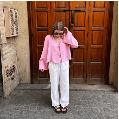 Mare | Stylische Bluse mit Schnürung und langen Ärmeln