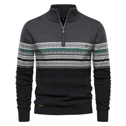Evelane™ | Fair Isle Pullover mit halbem Reißverschluss