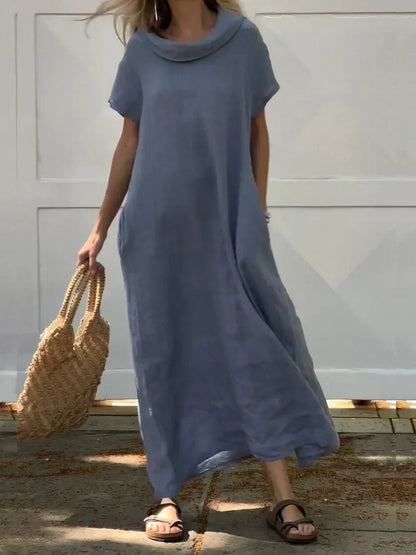 Nina - Leinenkleid mit Kragentaschen