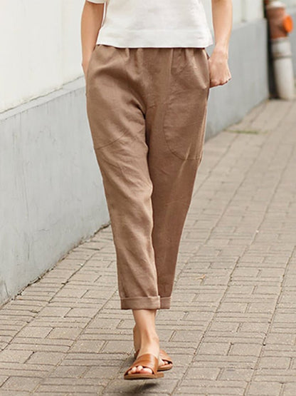 Unifarbene Cropped-Hose