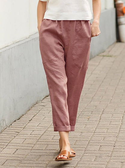 Unifarbene Cropped-Hose
