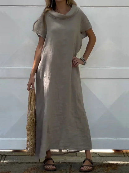 Nina - Leinenkleid mit Kragentaschen