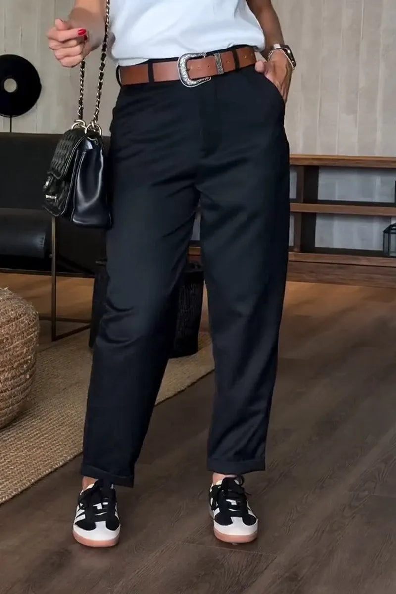 Sylvara™ | Elegante gestreifte Tailleurhose