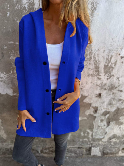 Ella | Lässige Kapuzenjacke mit einreihiger Knopfleiste