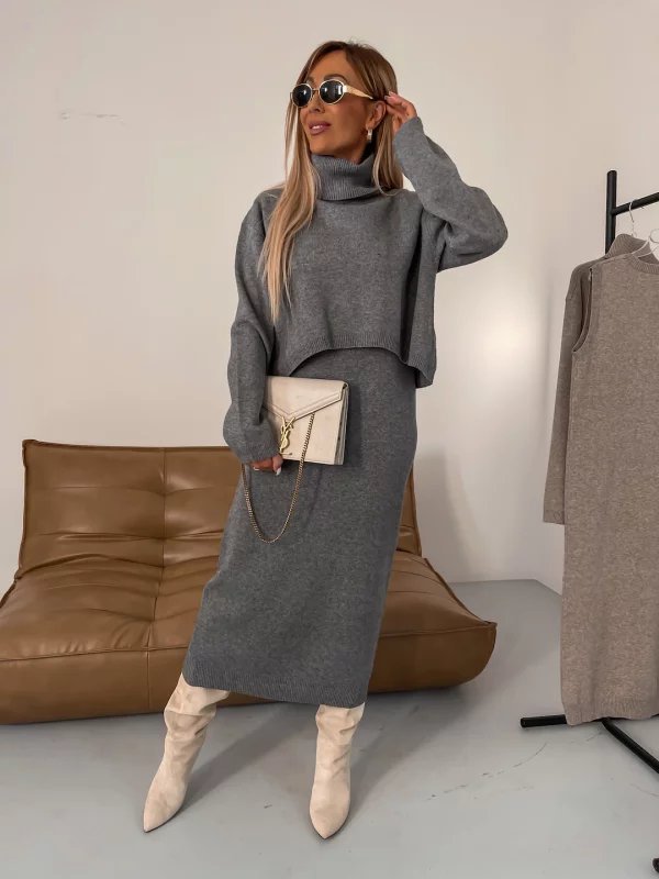 Daya | Kuscheliges Pullover-Kleid-Set