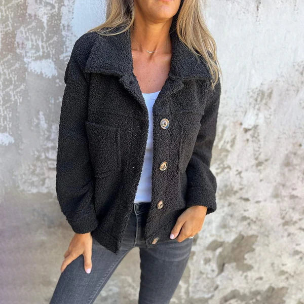 Oligna™ | Kurze Jacke mit Revers aus Wolle