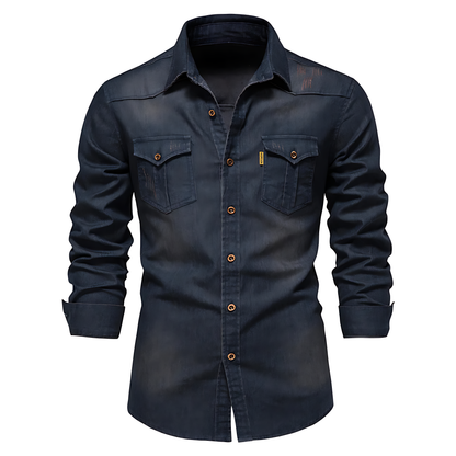 Delphine™ | Herrenhemd aus Baumwoll-Denim