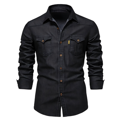 Delphine™ | Herrenhemd aus Baumwoll-Denim