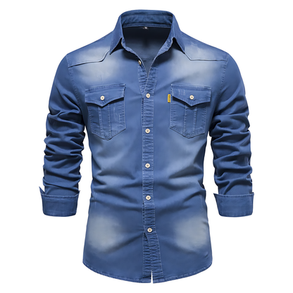 Delphine™ | Herrenhemd aus Baumwoll-Denim