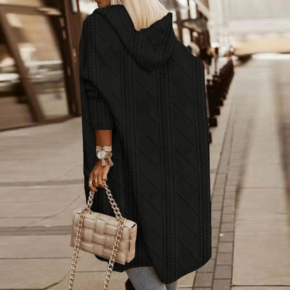 Jansen™ | Lange Strickjacke mit Kapuze